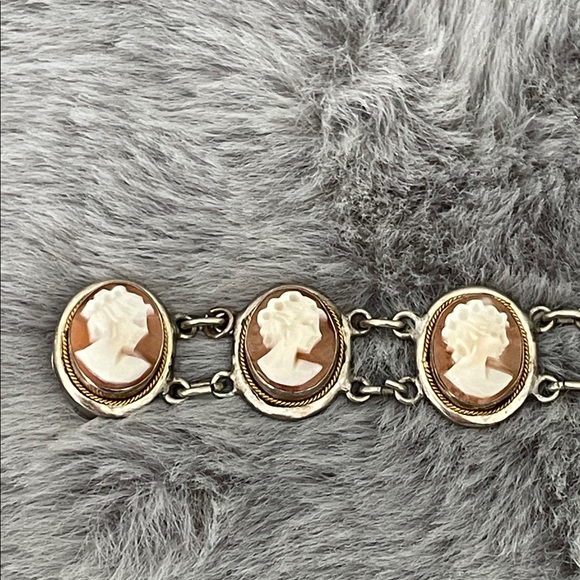 Vintage Elegant Cameo Bracelet in Silver 800 Links - Picture 14 of 14